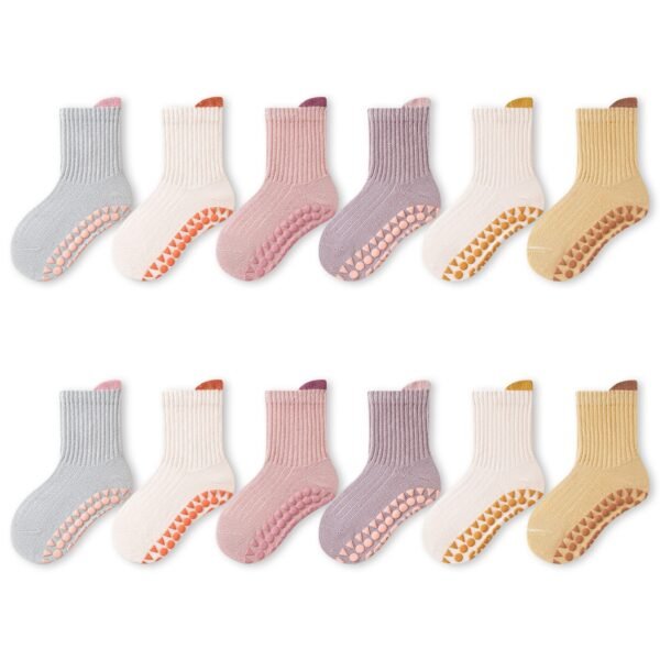 6 Pairs of Floor Socks Cartoon Children's Learning Shoes Baby Socks Soft Bottom Indoor Anti-slip Socks for Boys and Girls, Suitable for Daily Life - Image 8