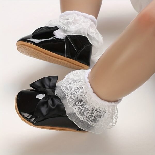 Cute Bowknot Mary Jane Shoes For Baby Girls Toddler, Comfortable Non Slip Soft Flat Sole Shoes For Indoor Outdoor Walking, All Seasons - Image 14