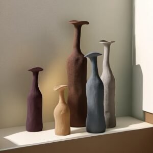 Minimalist Morandi Ceramic Vase - Chic Cylinder Ornament for Stylish Home Decor