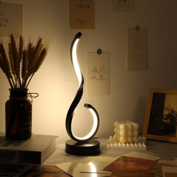 1pc Modern USB Three-Color Dimming Iron Table Light, Simple Desktop Decorative Lamp with Adjustable Brightness - Image 3