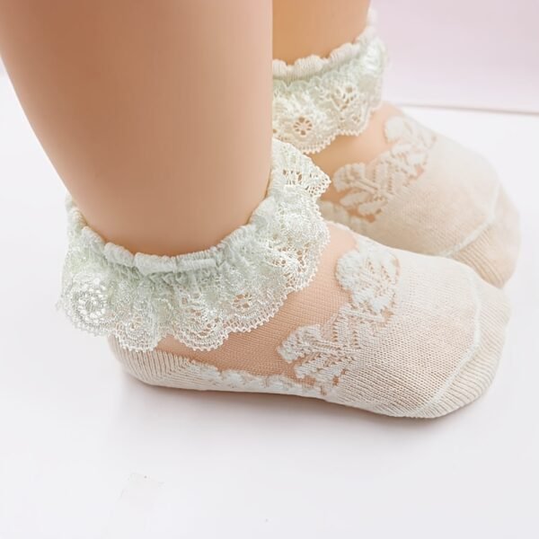 Summer Girl Socks Ruffle Socks For Little Girl Kids Lace Flower Princess Mesh Socks Toddler Socks Newborn Infant Baby Socks (Size : 0-5Years Old) - Image 8