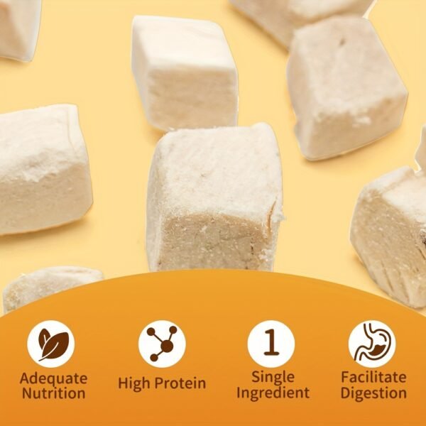 Meaty Feast (5 Ounce) Freeze Dried Chicken Cat & Dog Treats, High Protein Grain Free Pet Training Treats, Single Ingredient Chicken Cube Cat&Dog Treats. - Image 4
