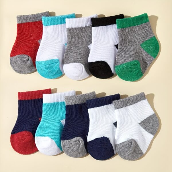 20 Pairs/10 Pairs Baby Boy Crew Socks Simple Unisex Baby Socks - Image 2