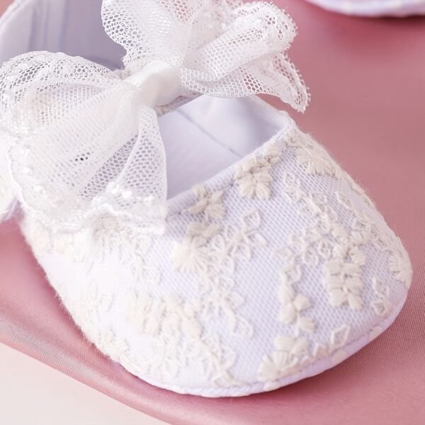 Adorable & Breathable Lace Bow Tie Mary Jane Shoes for Baby Girls - Assorted Colors! - Image 6