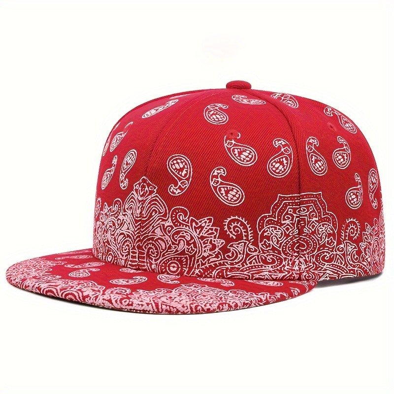 Vibrant Hip Hop Paisley Print Snapback Hat - Classic Solid Color Unisex Baseball Cap with Adjustable Strap and Lightweight Design - Perfect Dad Hats for Women and Men - Image 5