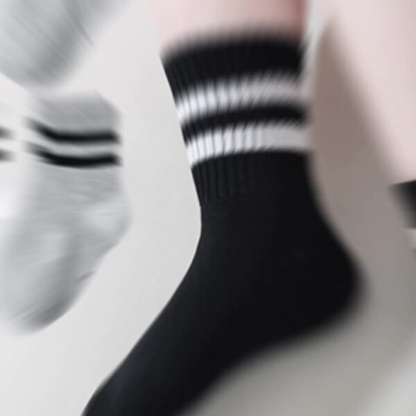 [Machine Washable] 6-Pair Striped Kids Socks | 6-Pack | 95% Polyester 5% Spandex | Machine Washable | Ankle Socks | For Boys and Girls, All Seasons | Striped | Knitted Stretchy - Image 7