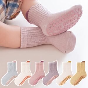 6 Pairs of Floor Socks Cartoon Children's Learning Shoes Baby Socks Soft Bottom Indoor Anti-slip Socks for Boys and Girls, Suitable for Daily Life