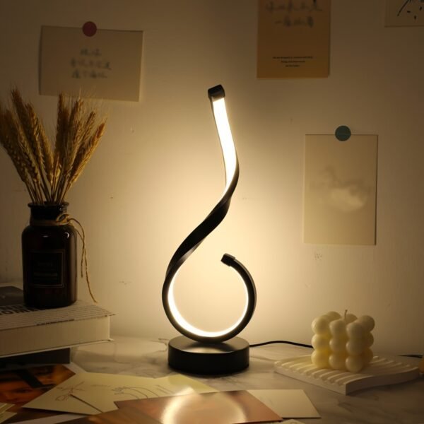 1pc Modern USB Three-Color Dimming Iron Table Light, Simple Desktop Decorative Lamp with Adjustable Brightness - Image 2