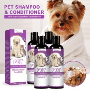 4pcs 100ml/3.38oz Non-knotting Pet Shampoo - Smooth Hair, Itchy Skin Bath Solution
