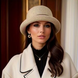 Elegant Rolled Brim Wool Fedoras Classic British Style Felt Hats Vintage Foldable Cloche Hats For Women Autumn & Winter