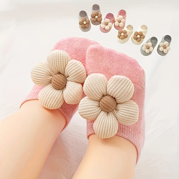4 Pairs of Girls Socks Baby Socks Newborn Socks Baby Socks Princess Socks Boat Socks Dotted Floor Socks Suitable for 0-1 Years Old
