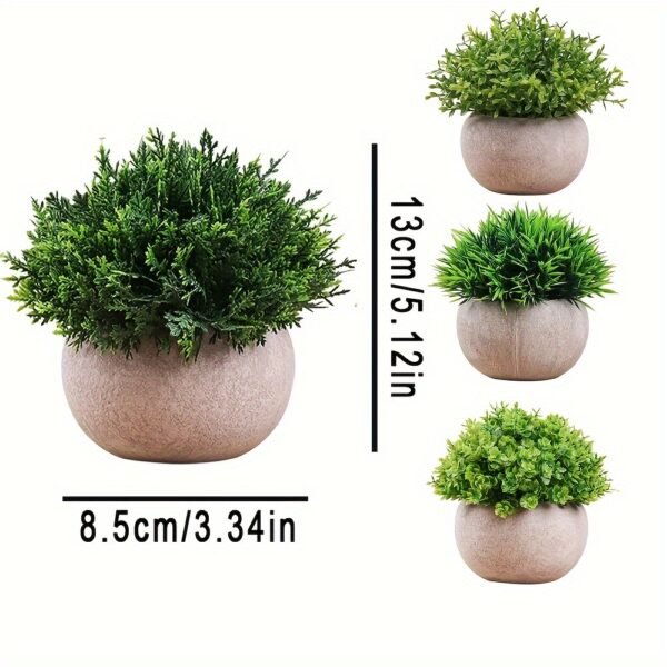 4 Pcs Artificial Fake Plants - Indoor Greenery Faux Plants for Home Office Farmhouse Living Room Wall Decor - Image 4