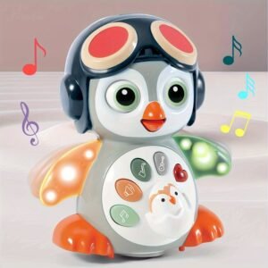 [6+ Months Musical Baby Toy] Musical Baby Toys Penguin | 6+ Months Tummy Time Toys With Music & Lights, Light Up Learning Toys, Dancing Crawling Baby Toy, Baby Easter Basket Stuffers Halloween Christmas Gift