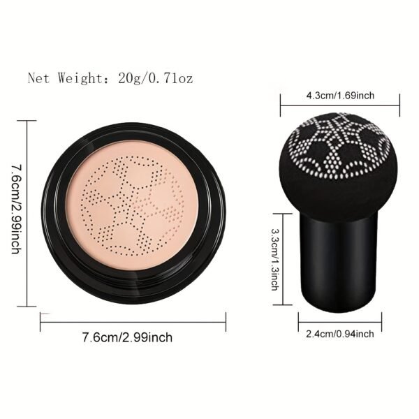 2pcs Mushroom CC Cream Hydrating Waterproof Long Lasting Air Cushion BB Cream Pore Invisible Face Makeup Foundation - Image 4