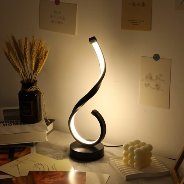 1pc Modern USB Three-Color Dimming Iron Table Light, Simple Desktop Decorative Lamp with Adjustable Brightness - Image 8