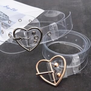 Stylish Heart Buckle Waist Belt - Transparent, Hollow Out, Eyelet Design, Adjustable, Casual, Chic - Decorative Dress Girdle for Women, Jeans Pants Accessories