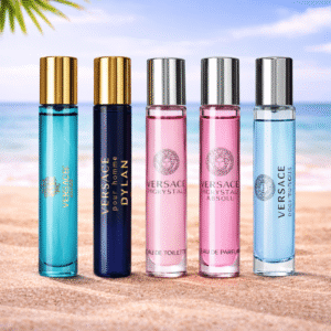 Versace Mini Fragrance Travel Bundle – Pack of 5 × 10ml | Eros, Dylan Blue, Pour Homme & Bright Crystal Perfumes | Luxury Mixed Cologne & Perfume Set