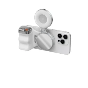 TELESIN Fun Shot C03 Magnetic Selfie Light Kit Silver for Magsafe Phone Camera Grip for IiPhone Android for Selfies Zoom Calls