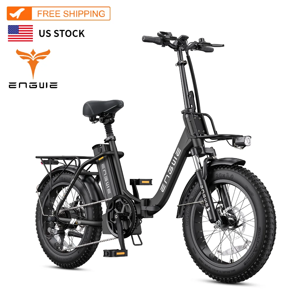 Only US Stock ENGWE L20 2.0 Off-Road Folding Electric Mountain Bike 20*3.0 Inch Tires 750W 52V 13AH Pedal Assist Women Ebike - Image 2