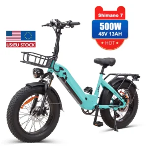 MZ-9 US EU Warehouse 48V 500W 750W Adult E-Bike 20 Inch Fatbike Fat Tyre  Ebike Folding Electric City Bike Fatbike