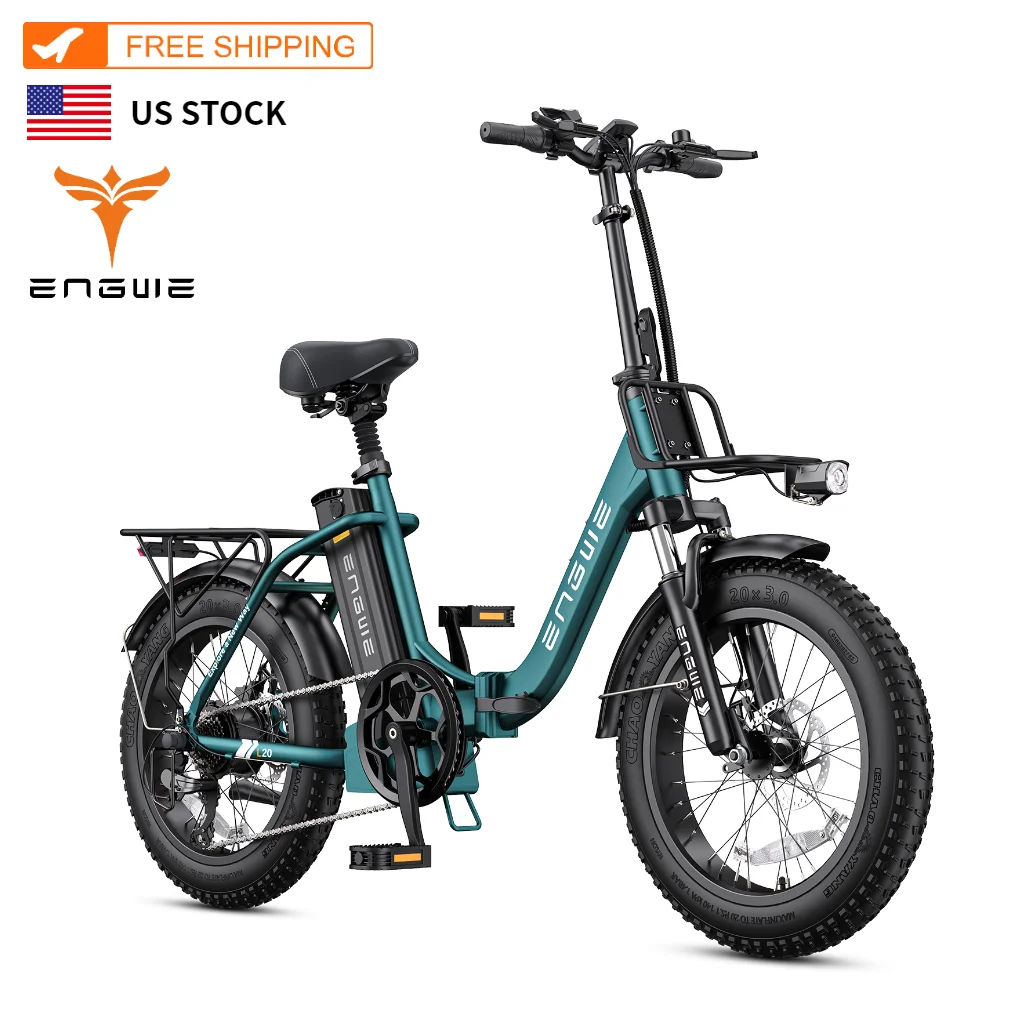 Only US Stock ENGWE L20 2.0 Off-Road Folding Electric Mountain Bike 20*3.0 Inch Tires 750W 52V 13AH Pedal Assist Women Ebike - Image 3